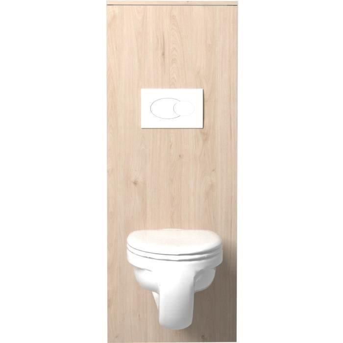 EKIPA Aménagement pour WC - Décor Chene Jackson et blanc mat - L 53 x P 27 x 140 cm - SWEAT - Photo n°2