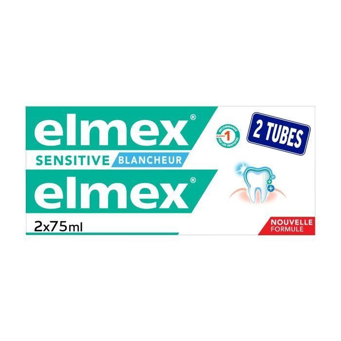 ELMEX Dentifrices Sensitive Dents Sensibles Blancheur duo pack - 2 x 75 ml - Photo n°1