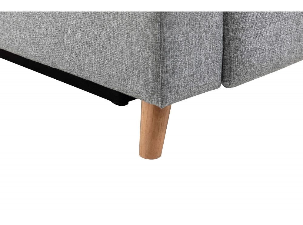 Ensemble canapé relaxation manuel 2 places et fauteuil scandinave tissu gris clair Kinat - Photo n°8