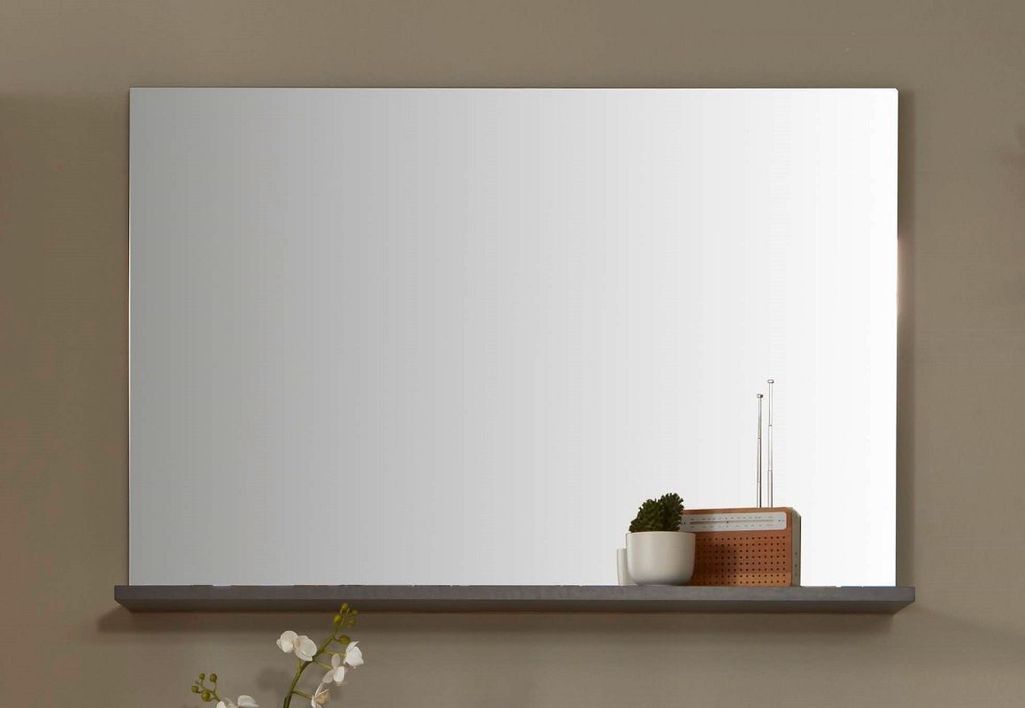Ensemble meuble d'entrée 2 pièces chêne clair et gris avec miroir Cals - Photo n°7