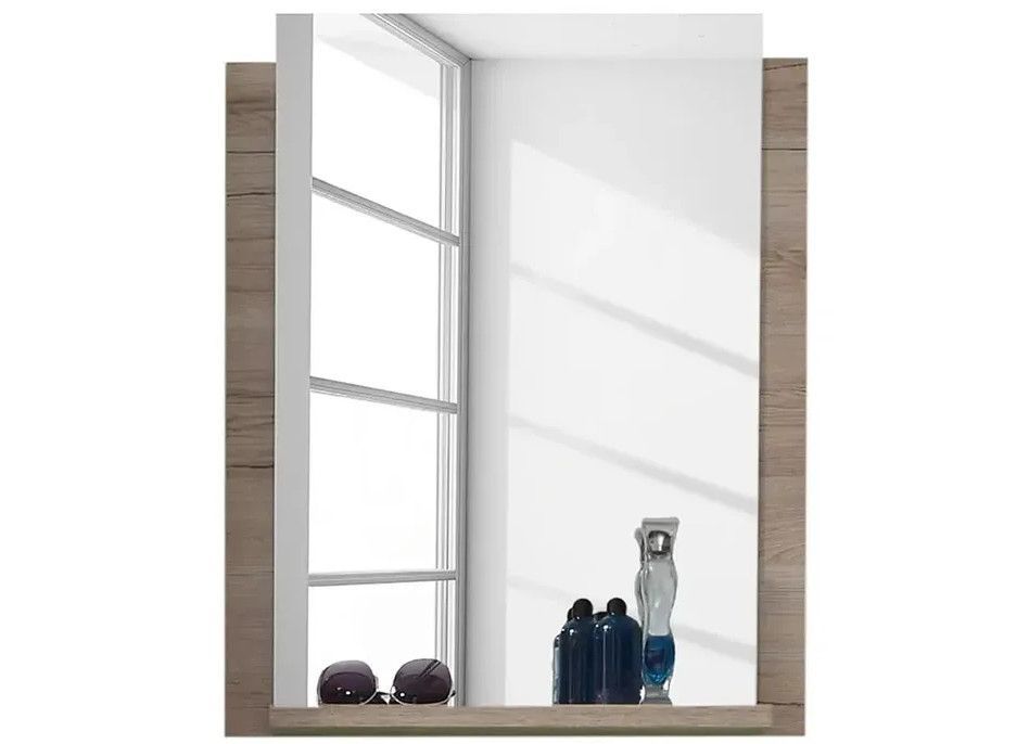 Ensemble meuble de salle de bain 5 pièces avec miroir blanc et chêne clair Masie - Photo n°8