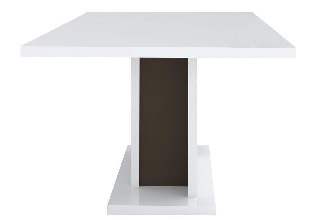 Ensemble table à rallonge et 4 chaises bois laqué blanc et noir Koyd - Photo n°7