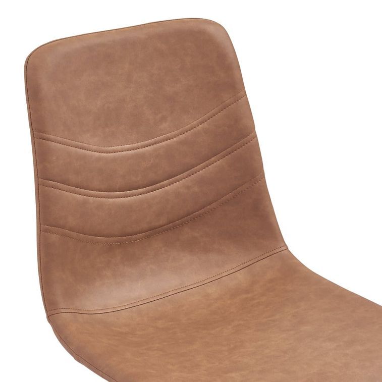 Ensemble table blanche marbré 200 cm et 8 chaises simili cuir marron Vista - Photo n°9