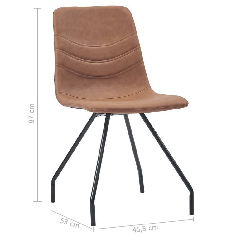 Ensemble table blanche marbré 200 cm et 8 chaises simili cuir marron Vista - Photo n°12