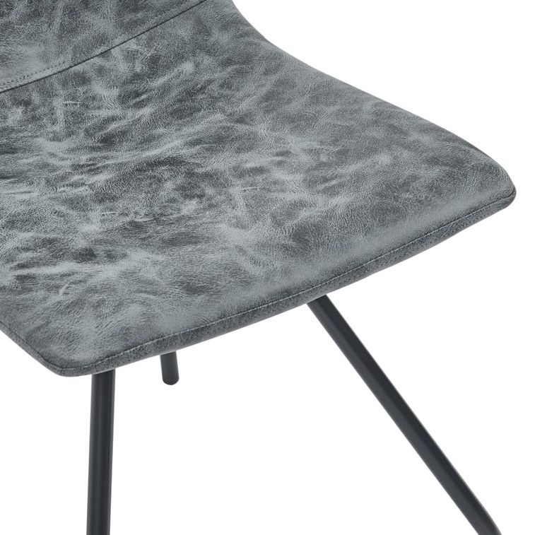 Ensemble table blanche marbré 200 cm et 8 chaises simili cuir noir Vista - Photo n°8
