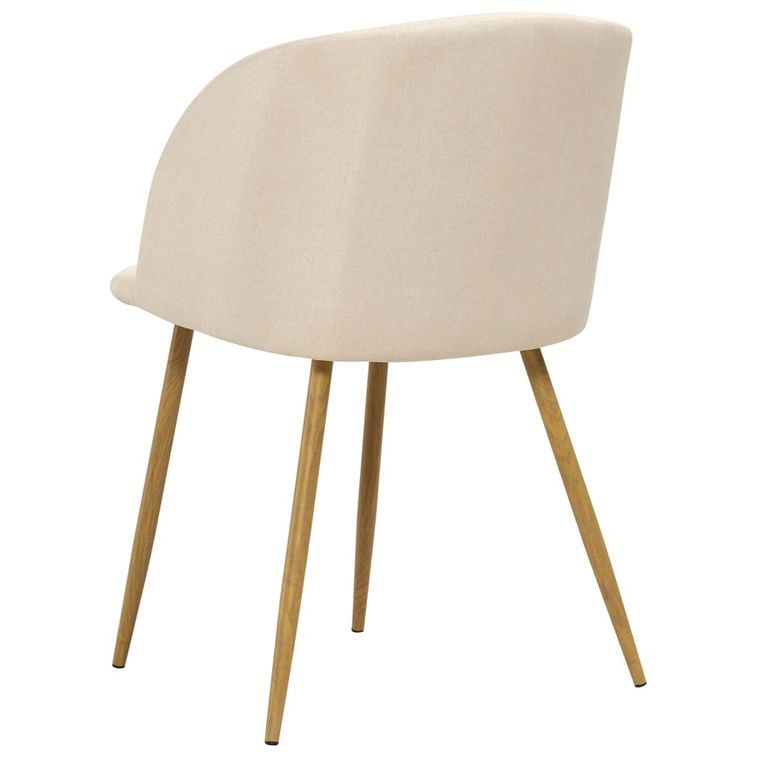 Ensemble table bois marron et 4 chaises tissu beige Liva - Photo n°6