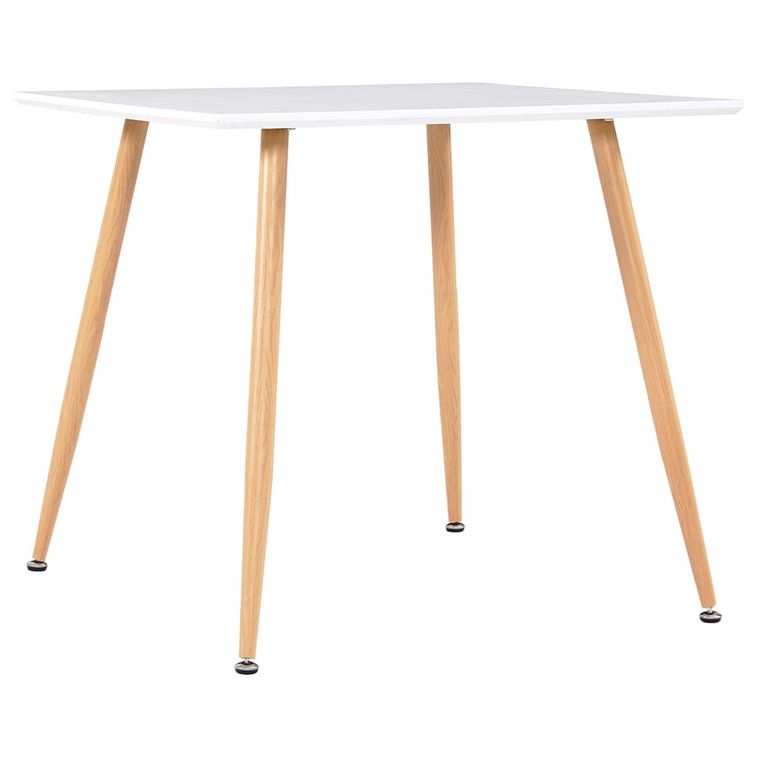 Ensemble table carrée 80 cm et 4 chaises gris et et naturel Scanda - Photo n°2