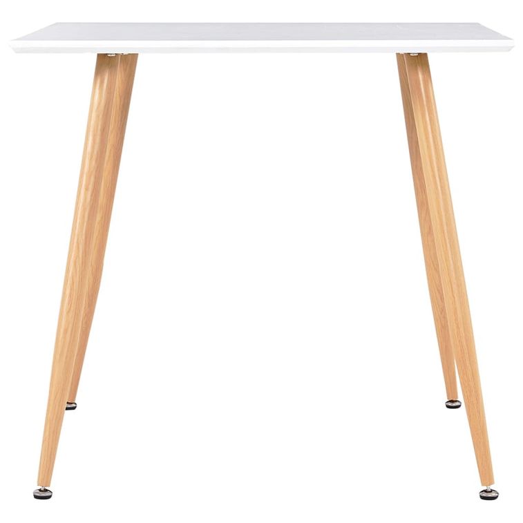 Ensemble table carrée 80 cm et 4 chaises gris et et naturel Scanda - Photo n°4