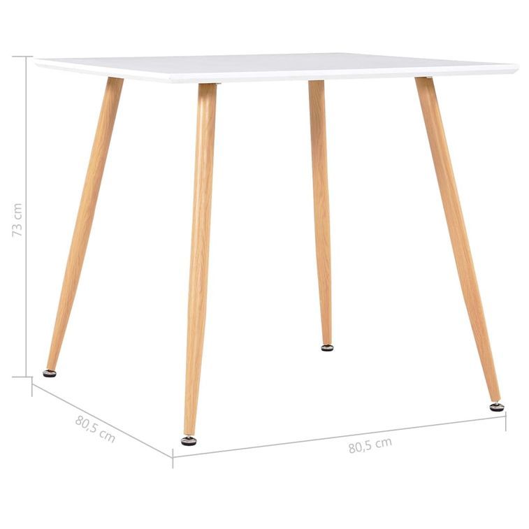 Ensemble table carrée 80 cm et 4 chaises gris et et naturel Scanda - Photo n°6