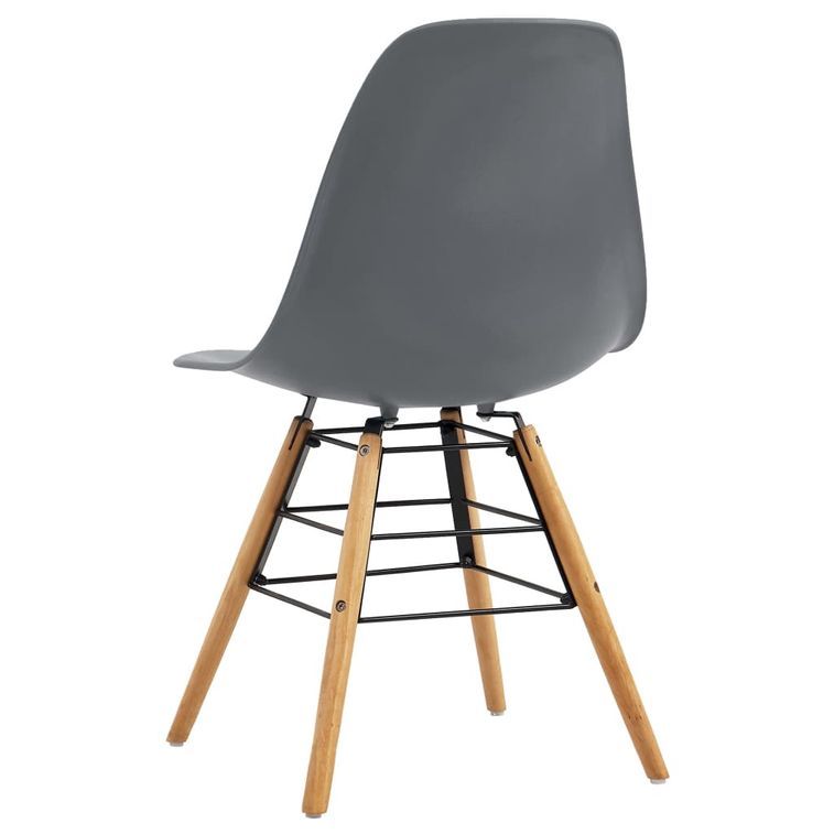 Ensemble table carrée 80 cm et 4 chaises gris et et naturel Scanda - Photo n°7