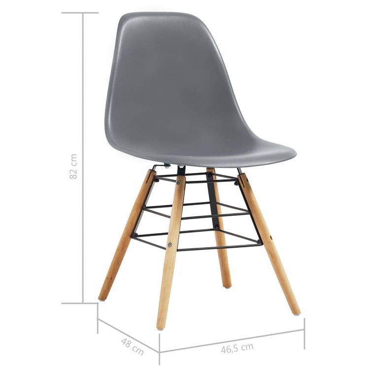 Ensemble table carrée 80 cm et 4 chaises gris et et naturel Scanda - Photo n°11