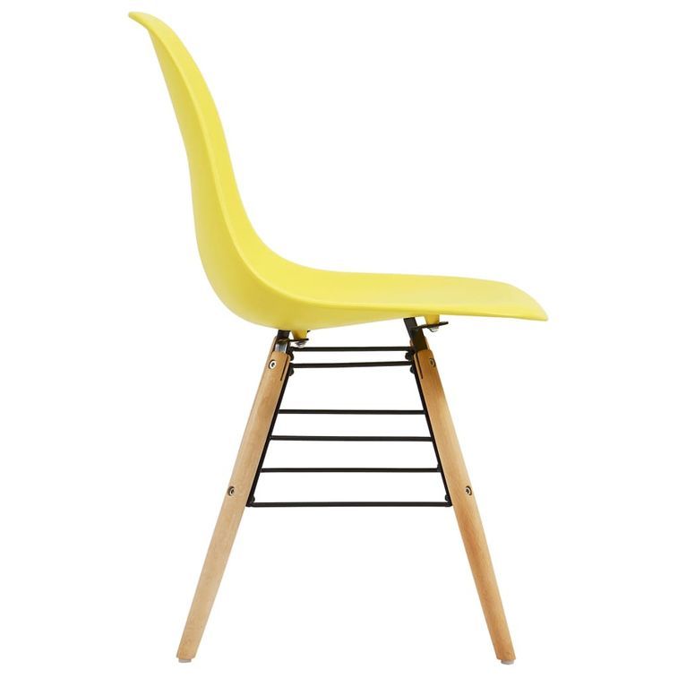 Ensemble table carrée 80 cm et 4 chaises jaune et et naturel Scanda - Photo n°8