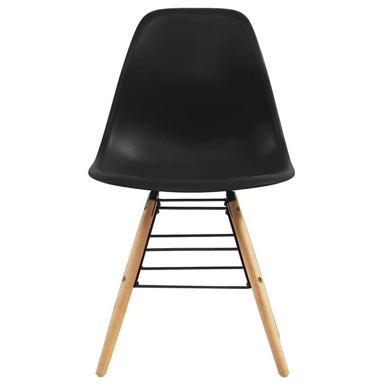 Ensemble table carrée 80 cm et 4 chaises noir et et naturel Scanda - Photo n°8