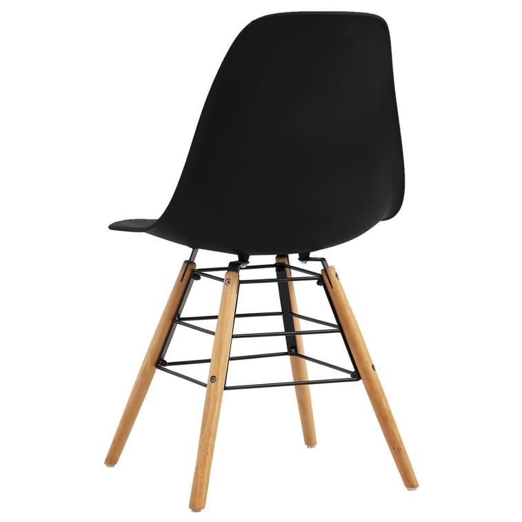 Ensemble table carrée 80 cm et 4 chaises noir et et naturel Scanda - Photo n°10