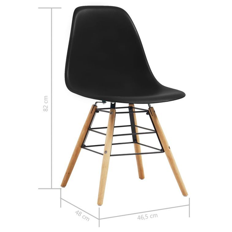 Ensemble table carrée 80 cm et 4 chaises noir et et naturel Scanda - Photo n°11