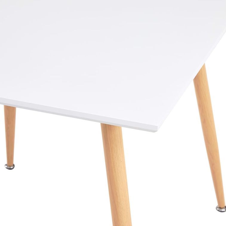 Ensemble table carrée 80 cm et 4 chaises rouge et et naturel Scanda - Photo n°5