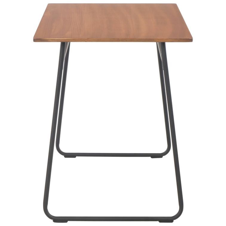 Ensemble table et 4 chaises acier noir et contreplaqué marron Kindustri - Photo n°4