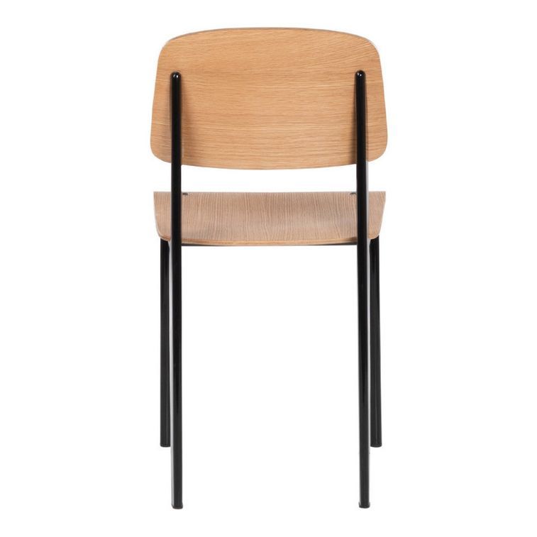 Ensemble table et 4 chaises industriel bois de frêne et acier noir Kiten - Photo n°5