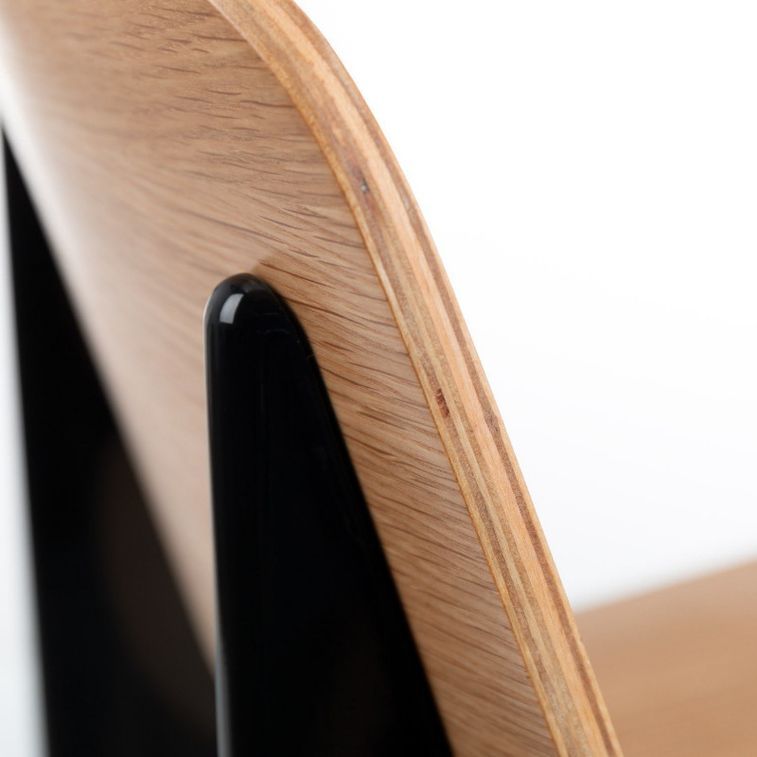 Ensemble table et 4 chaises industriel bois de frêne et acier noir Kiten - Photo n°6