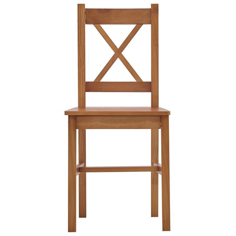 Ensemble table et 8 chaises pin massif marron miel Kampia - Photo n°6
