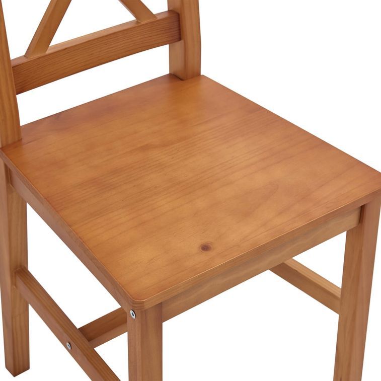 Ensemble table et 8 chaises pin massif marron miel Kampia - Photo n°9