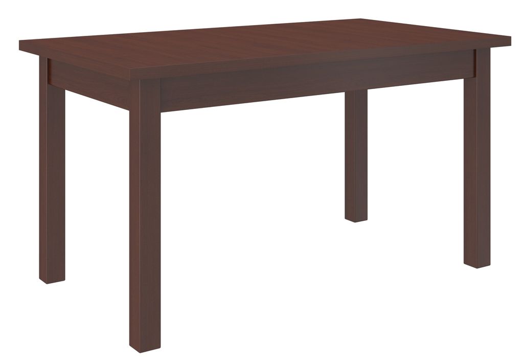 Ensemble table extensible 140/180 cm et 6 chaises en bois Noyer foncé et tissu beige clair Louiza - Photo n°5