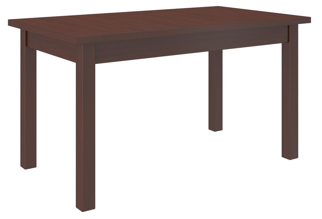 Ensemble table extensible 140/180 cm et 6 chaises en bois Noyer foncé et tissu beige clair Zakria - Photo n°4