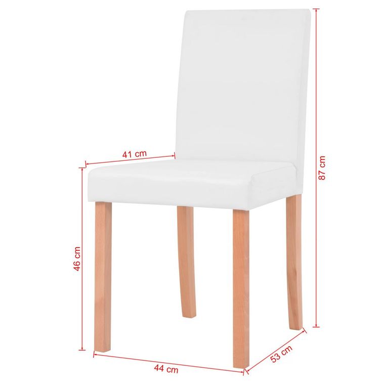 Ensemble table finition en chêne et 4 chaises simili cuir blanc Kila - Photo n°10