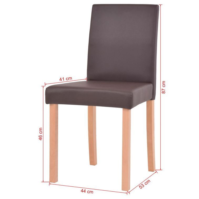 Ensemble table finition en chêne et 4 chaises simili cuir marron Kila - Photo n°11