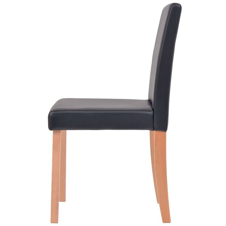 Ensemble table finition en chêne et 4 chaises simili cuir noir Kila - Photo n°6