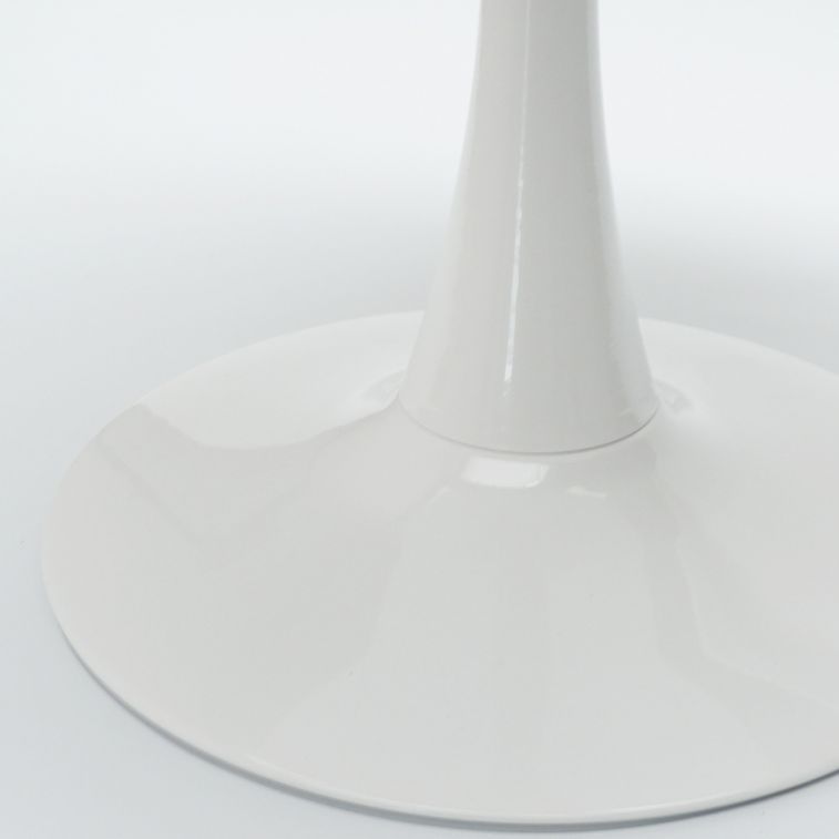 Ensemble table ronde 60 cm et 2 chaises pivotantes blanches avec coussin similicuir Tulipa - Photo n°4