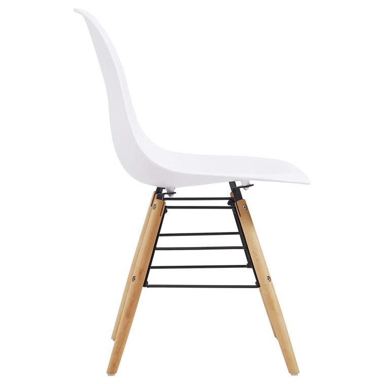Ensemble table ronde 90 cm et 4 chaises blanc et et naturel Scanda - Photo n°7