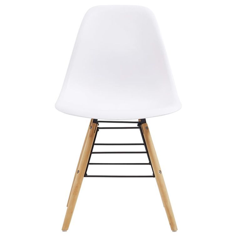 Ensemble table ronde 90 cm et 4 chaises blanc et et naturel Scanda - Photo n°8