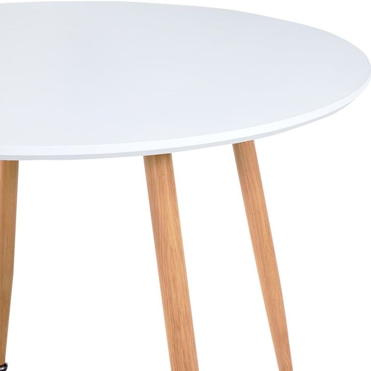 Ensemble table ronde 90 cm et 4 chaises rouge et et naturel Scanda - Photo n°12