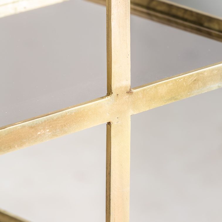 Etagère art déco 4 niveaux verre et métal doré Leann - Photo n°3