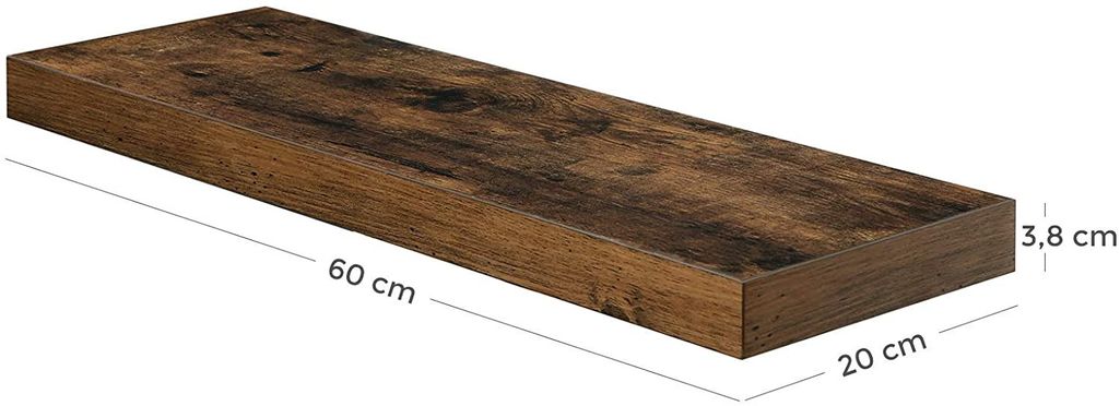 Etagère industrielle bois vintage Kaza L 60 x P 20 x H 3,8 cm - Photo n°7