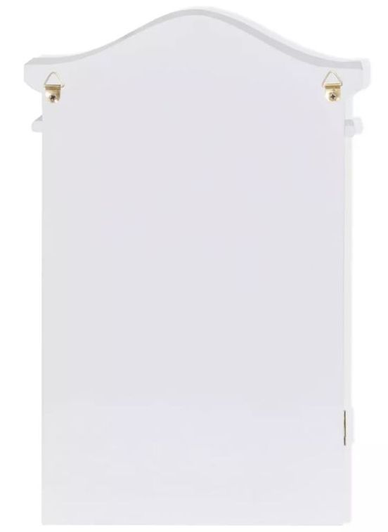 Étagère porte-clés 1 porte avec cadre photo pin massif blanc Frenchy - Photo n°5