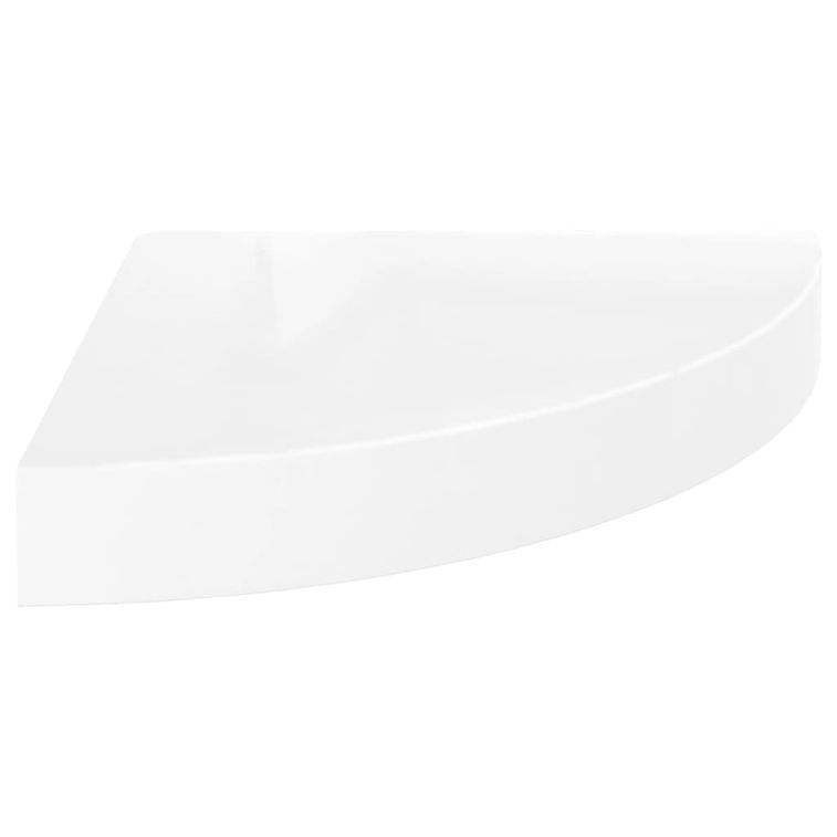 Étagères d'angle flottantes 2pcs Blanc brillant 25x25x3,8cm MDF - Photo n°4