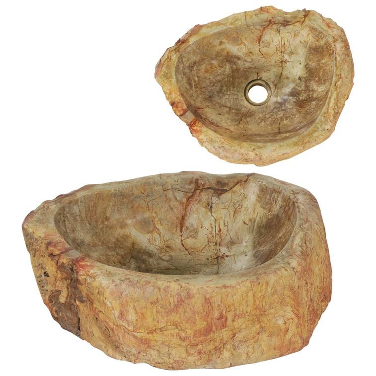 Évier 45 x 35 x 15 cm Pierre fossile Crème - Photo n°1