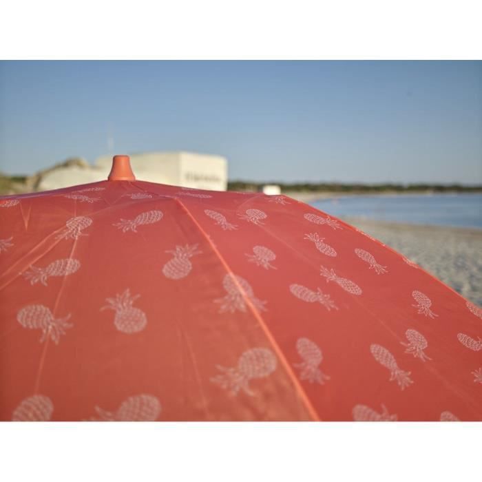 EZPELETA Parasol de plage Fold - Ø 180 cm - Ananas orange Socle non inclus - Photo n°3
