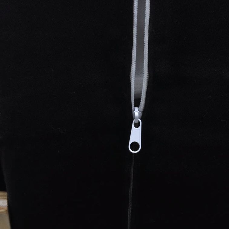 Fauteuil à bascule réglable tissu noir et bois cintré Adju - Photo n°2