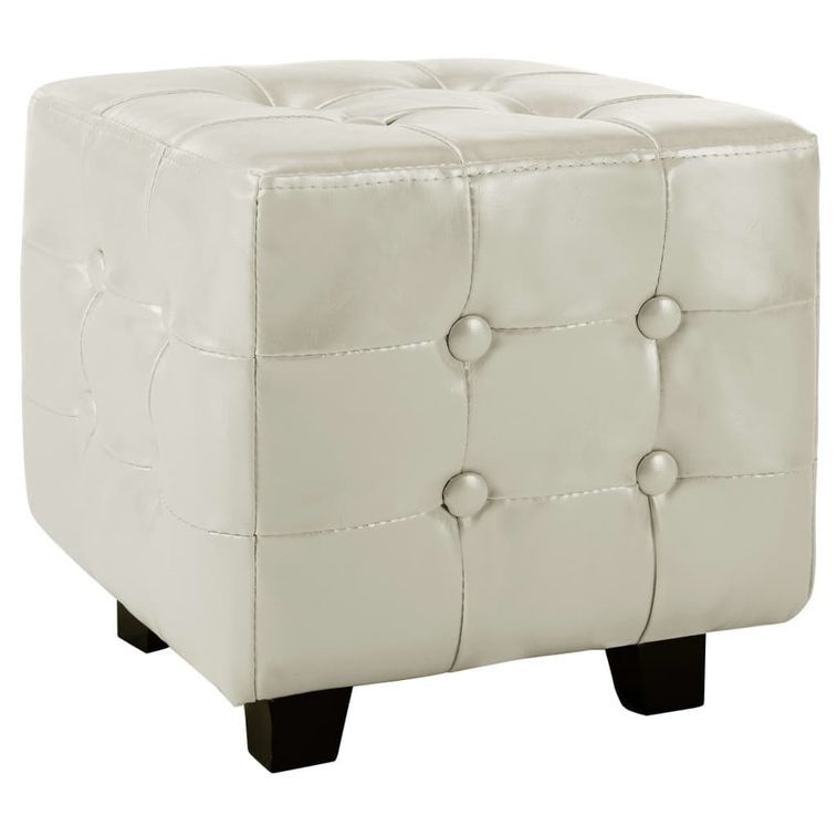 Fauteuil avec repose-pied Blanc Similicuir Kenzy - Photo n°7