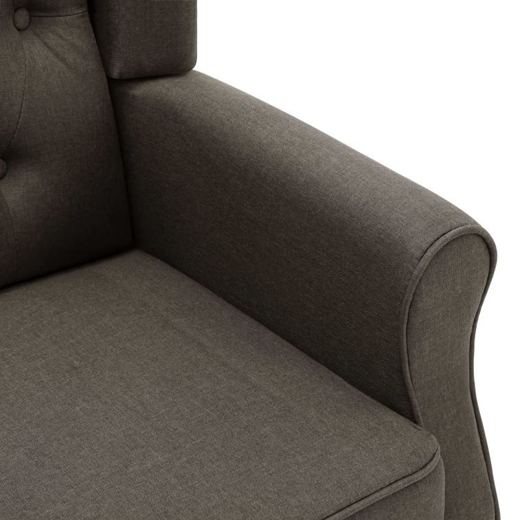 Fauteuil avec repose-pied Taupe Tissu - Photo n°6