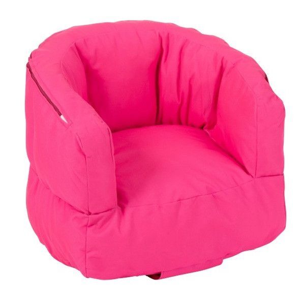 Fauteuil bas polyester rose Veeda - Photo n°1