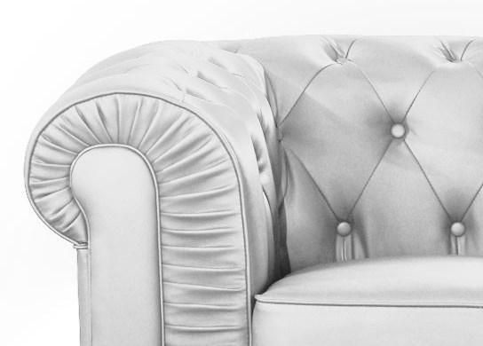Fauteuil Chesterfield simili argent Elegance - Photo n°2