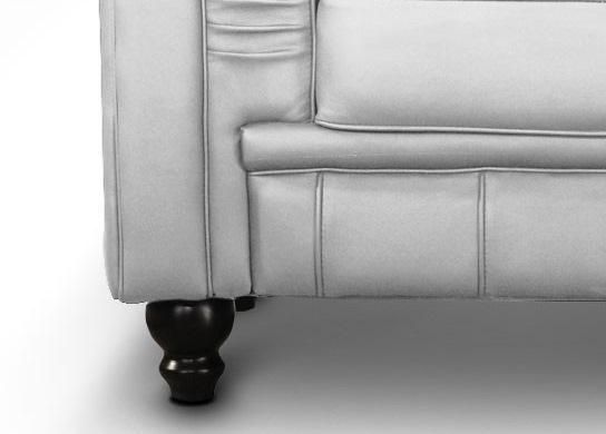 Fauteuil Chesterfield simili argent Elegance - Photo n°3