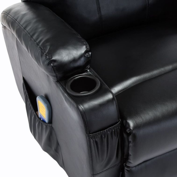 Fauteuil de massage inclinable électrique simili cuir noir Ripau - Photo n°8