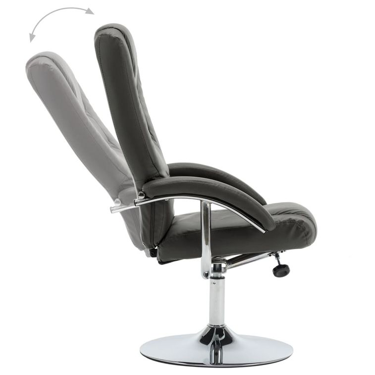 Fauteuil inclinable avec repose-pied Gris Similicuir 4 - Photo n°5