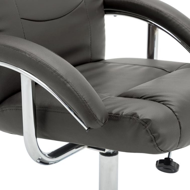 Fauteuil inclinable avec repose-pied Gris Similicuir 4 - Photo n°9