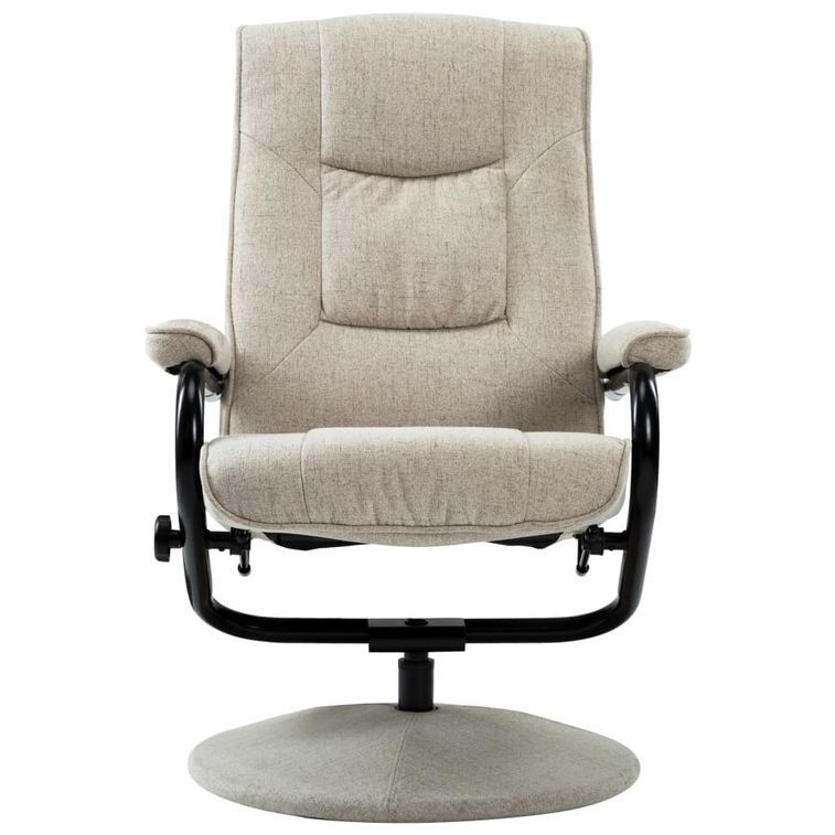 Fauteuil inclinable avec repose pieds tissu beige Konfor - Photo n°7